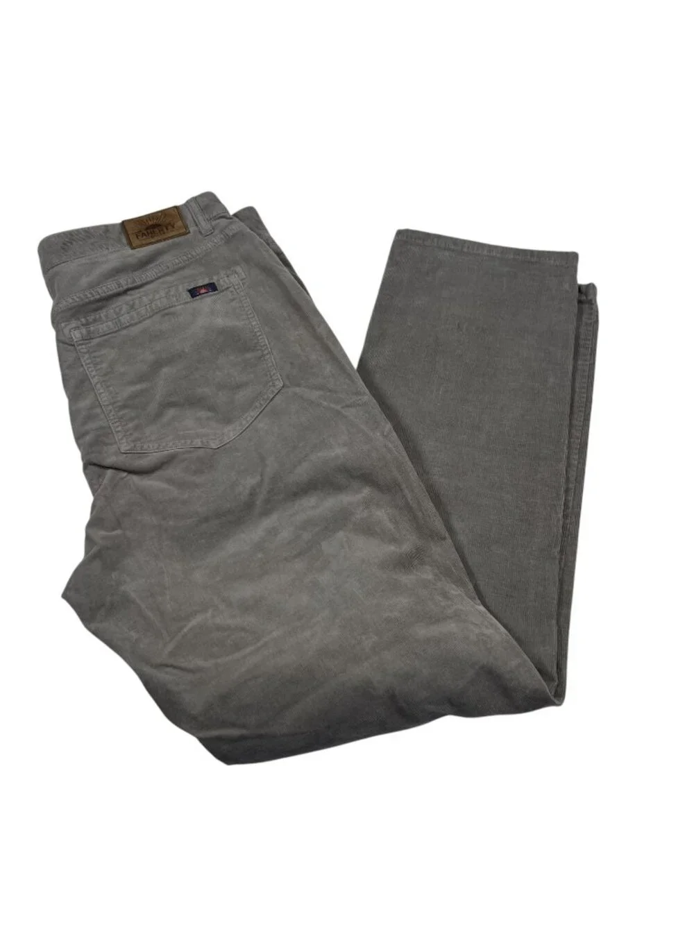 Faherty Mens Gray Brown Corduroy Five Pocket Pants Size 34x30 Stretch Casual